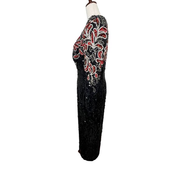 Stunning Black and Red Sequin Maxi Dress - Picture 2 of 9